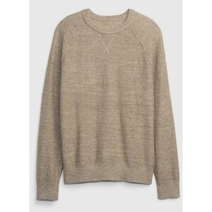 GAP Slub Cotton Raglan Crewneck Sweater Size Large  Tan Color